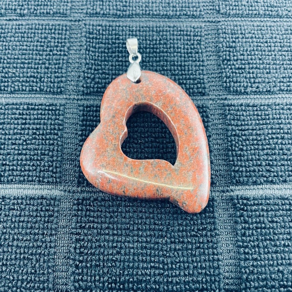Red Jasper Open Heart Pendant